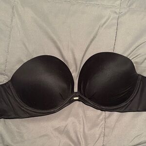 Victoria's Secret Black Strapless Molded Bra with Smooth Cups